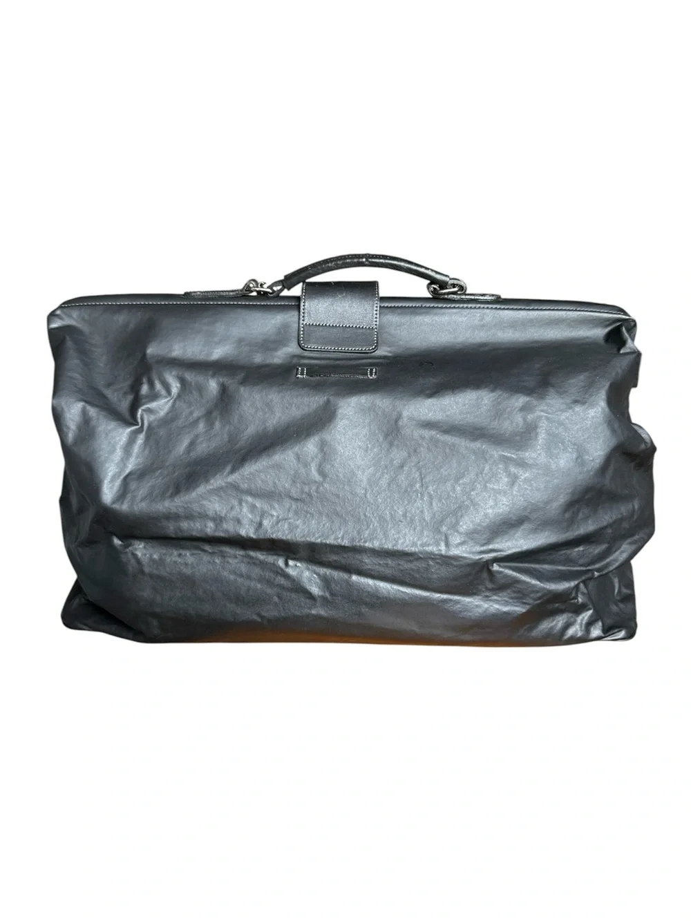 Rare Jean Paul Gaultier Large Black Leather Doctor Bag Physician Bag Weekend Bag